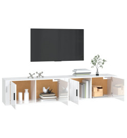 Meubles TV muraux 2 pcs blanc brillant 100x34,5x40 cm