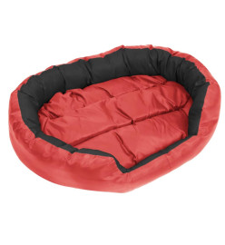 Coussin réversible lavable pour chien Rouge et noir 110x80x23cm