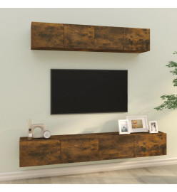 Ensemble de meubles TV 4 pcs Chêne fumé Bois d'ingénierie