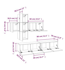 Ensemble de meubles TV 7 pcs Chêne fumé Bois d'ingénierie