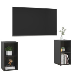 Meubles TV 2 pcs Noir brillant 72x35x36,5 cm Aggloméré