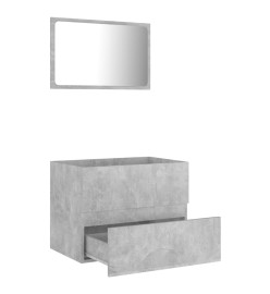 Ensemble de meubles de salle de bain 2 pcs Gris béton Aggloméré