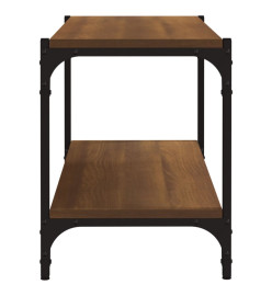 Meuble TV Chêne marron 80x33x41 cm Bois d'ingénierie et acier