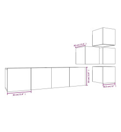 Ensemble de meubles TV 6 pcs Chêne fumé Bois d'ingénierie