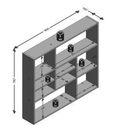FMD Étagère murale avec 9 compartiments Chêne