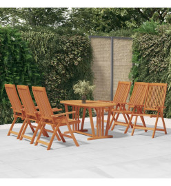 Ensemble à dîner de jardin 7 pcs Bois d'eucalyptus massif