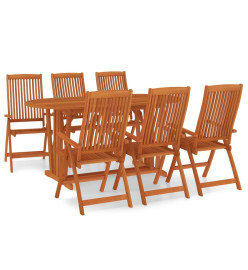 Ensemble à dîner de jardin 7 pcs Bois d'eucalyptus massif