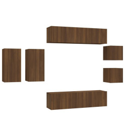 Ensemble de meubles TV 8 pcs Chêne marron Bois d'ingénierie