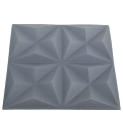 Panneaux muraux 3D 48 pcs 50x50 cm Gris origami 12 m²