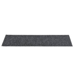 Tapis d'escalier autocollants Rectangulaire 15 pcs 76x20cm Gris