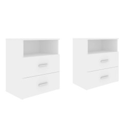 Tables de chevet 2 pcs Blanc 50x32x60 cm