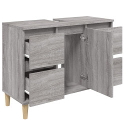 Meuble d'évier sonoma gris 80x33x60 cm bois d'ingénierie