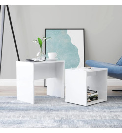 Ensemble de tables basses Blanc brillant 48x30x45 cm Aggloméré