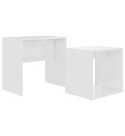 Ensemble de tables basses Blanc brillant 48x30x45 cm Aggloméré