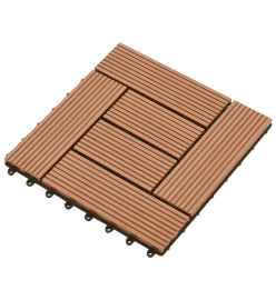 Carreaux de terrasse 30x30 cm 11 pcs Marron WPC 1 m2