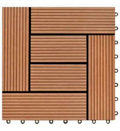 Carreaux de terrasse 30x30 cm 11 pcs Marron WPC 1 m2