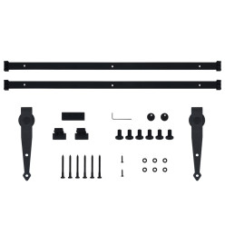 Kit mini de porte d'armoire coulissante Acier au carbone 200 cm