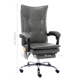 Chaise de bureau de massage Anthracite Similicuir