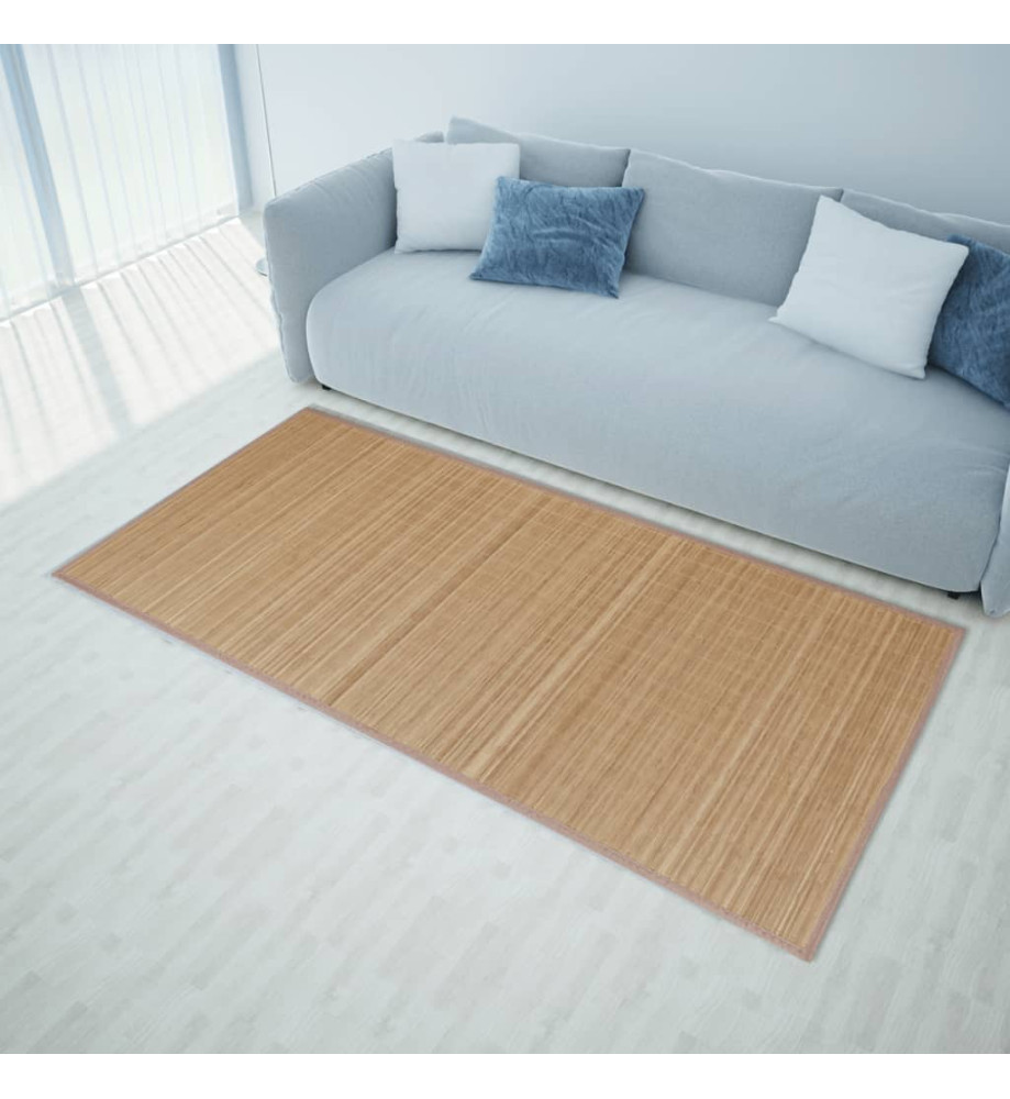 Tapis en bambou marron à latte rectangulaire 120 x 180 cm Tapis en bambou marron à latte rectangulaire 120 x 180 cm
