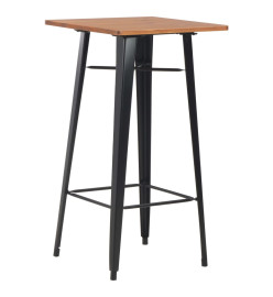 Mobilier de bar 3 pcs Acier Marron Noir