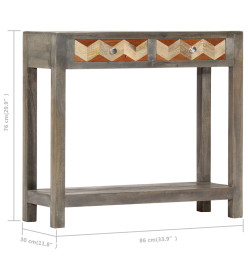 Table console Gris 86 x 30 x 76 cm Bois de manguier massif