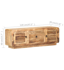 Meuble TV 120x30x40 cm Bois de manguier brut