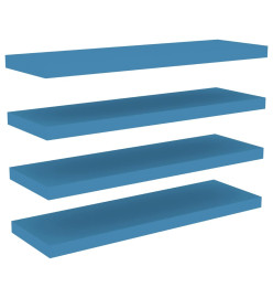 Étagères murales flottantes 4 pcs Bleu 80x23,5x3,8 cm MDF