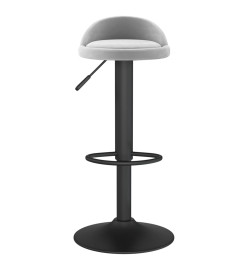 Tabourets de bar lot de 2 gris clair velours