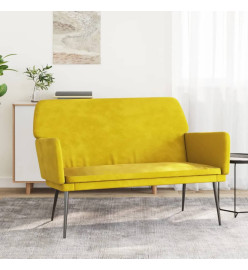 Banc Jaune 108x79x79 cm Velours