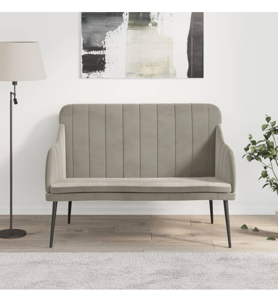 Banc Gris clair 110x76x80 cm Velours