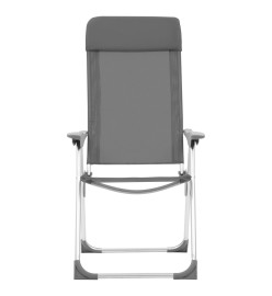 Chaises de camping pliables 2 pcs Gris Aluminium