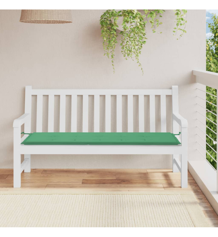 Coussin de banc de jardin vert 150x50x3 cm tissu oxford