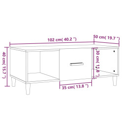 Table basse gris béton 102x50x40 cm bois d'ingénierie