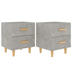 Tables de chevet 2 pcs Gris béton 40x35x47,5 cm