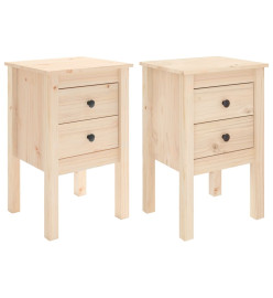 Tables de chevet 2 pcs 40x35x61,5 cm Bois de pin massif