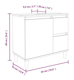 Armoire de salle de bain gris béton 65x33x60 cm