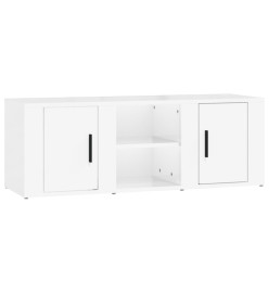 Meuble TV Blanc brillant 100x31,5x35 cm Bois d'ingénierie