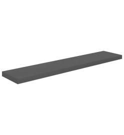 Étagère murale flottante Gris brillant 120x23,5x3,8 cm MDF