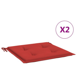 Coussins de chaise de jardin 2 pcs rouge 50x50x3cm tissu oxford