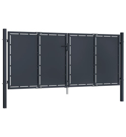 Portail de jardin Acier 300 x 125 cm Anthracite