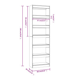 Bibliothèque/Séparateur de pièce Blanc brillant 60x30x198 cm