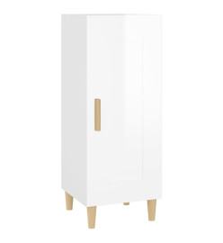 Buffet Blanc brillant 34,5x34x90 cm Bois d'ingénierie