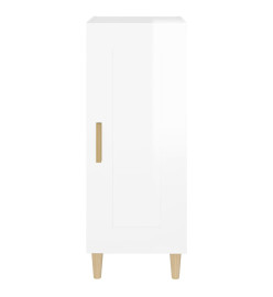 Buffet Blanc brillant 34,5x34x90 cm Bois d'ingénierie