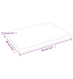 Dessus de table bois chêne massif traité bordure assortie