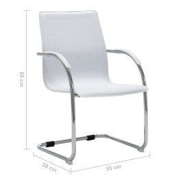 Chaise de bureau cantilever Blanc Similicuir