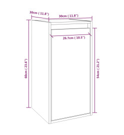 Armoire murale Blanc 30x30x60 cm Bois de pin massif