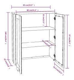 Dessus de buffet HAMAR Marron miel 85x35x100 cm Bois de pin