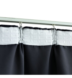 Rideaux occultants avec crochets 2 pcs Anthracite 140x175 cm