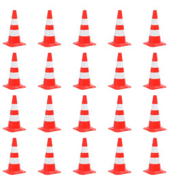 Cônes de signalisation réfléchissants 20pcs Rouge et blanc 50cm