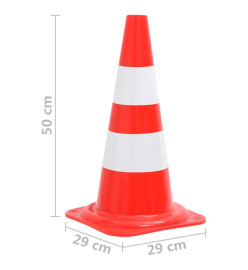 Cônes de signalisation réfléchissants 20pcs Rouge et blanc 50cm